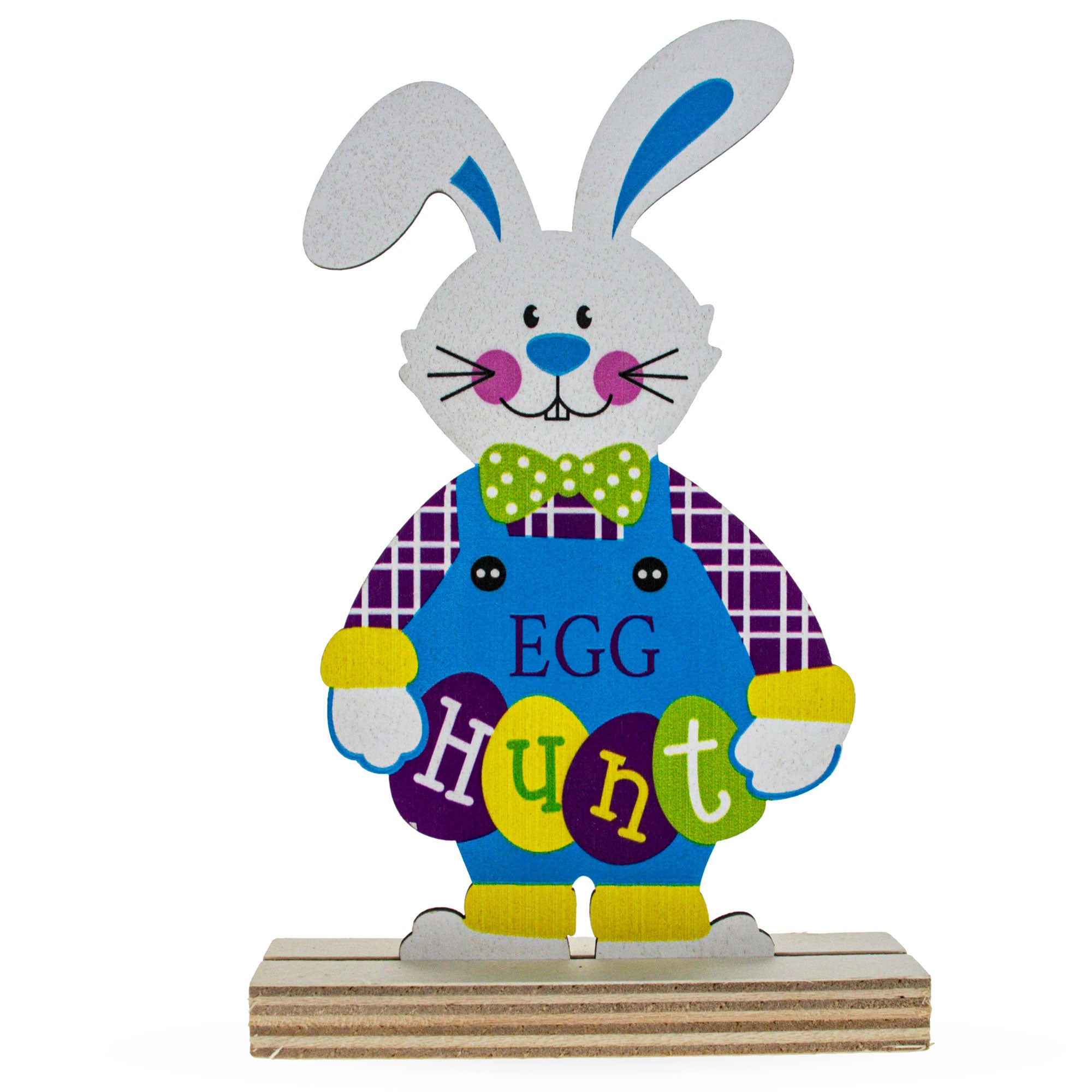Easter Rabbit Egg Hunting Bunny Shape Cutout 6.15 Inches in Multi color