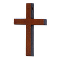 Small Wooden Cross Pendant 1.68 Inches in Brown color