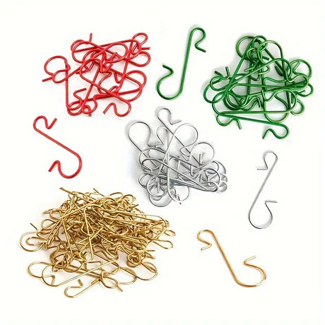 Shop Set of 60 Silver Metal Wire Christmas Ornaments Hooks Hangers 1.16 Inches. Buy Hooks Silver   for Sale by Online Gift Shop BestPysanky ornament hooks green s hooks christmas tree hooks metal ornament hangers holiday decoration hooks reusable ornament holders spiral hooks for ornaments christmas hooks for baubles and crafts