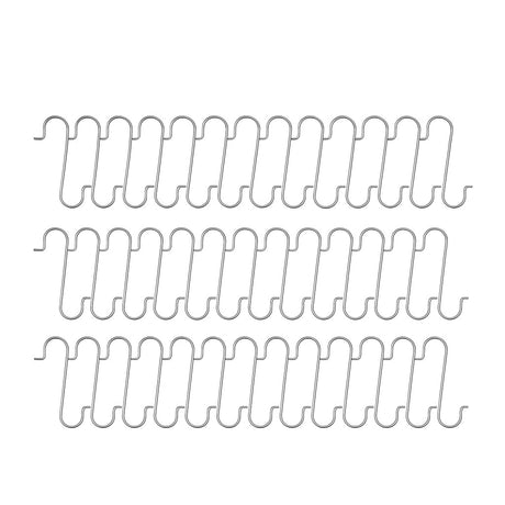 Set of 60 Silver Metal Wire Christmas Ornaments Hooks Hangers 1.16 Inches in Silver color
