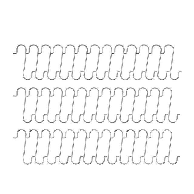 Set of 60 Silver Metal Wire Christmas Ornaments Hooks Hangers 1.16 Inches in Silver color