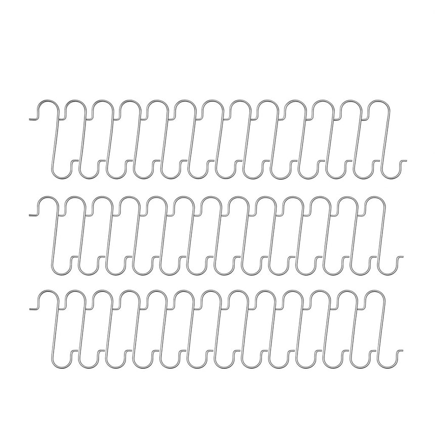 Set of 60 Silver Metal Wire Christmas Ornaments Hooks Hangers 1.16 Inches in Silver color
