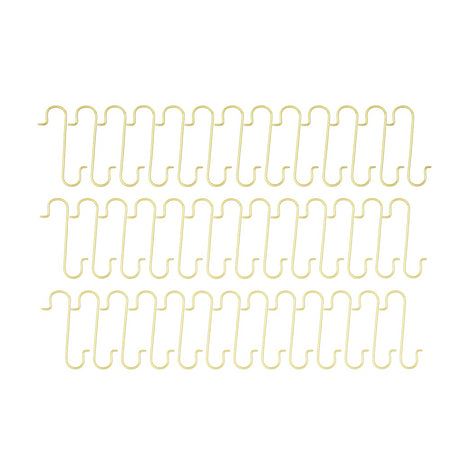 Set of 60 Gold Metal Wire Christmas Ornaments Hooks Hangers 1.16 Inches in Gold color