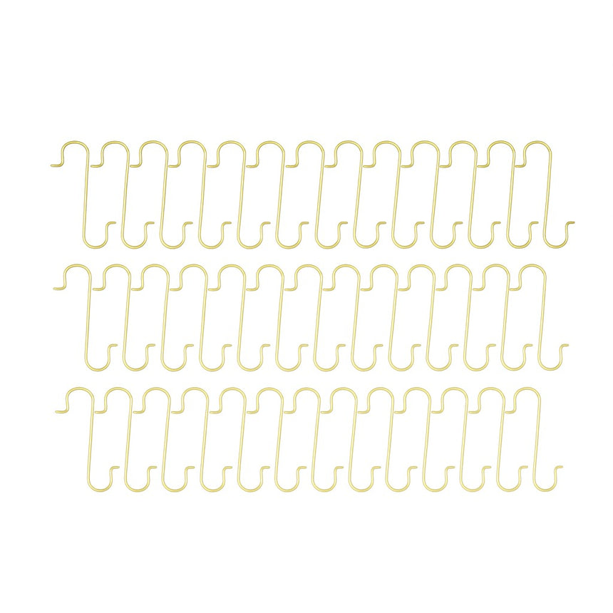 Set of 60 Gold Metal Wire Christmas Ornaments Hooks Hangers 1.16 Inches in Gold color