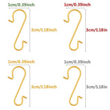 Set of 60 Gold Metal Wire Christmas Ornaments Hooks Hangers 1.16 Inches , dimensions in inches: 1.16 x 0.71 x 0.04