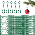 Set of 60 Green Plastic Christmas Ornaments Hooks Hangers 1.8 Inches in Gold color