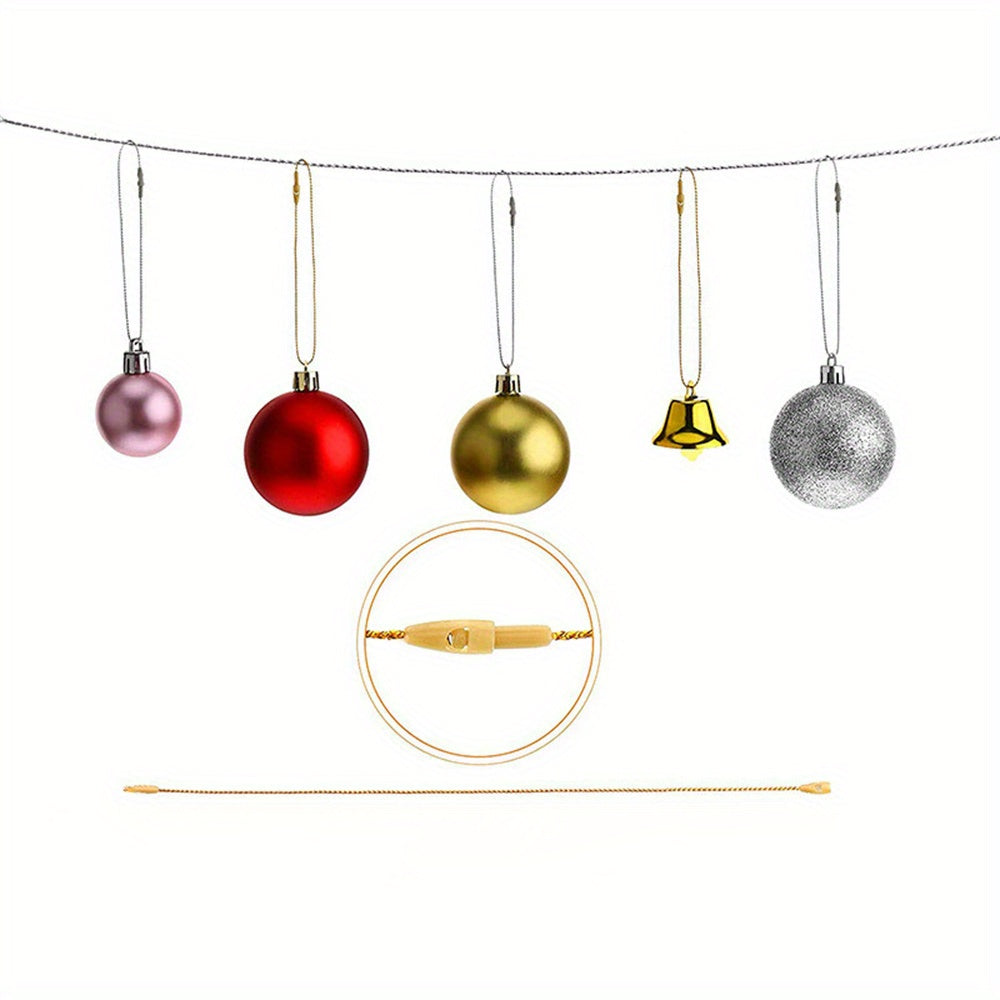 Set of 100 Gold Christmas Ornaments Cords Strings Hangers 7.9 Inches , dimensions in inches: 1.5 x 5.5 x 3.5