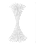 Set of 100 White Christmas Ornaments Cords Strings Hangers 7.9 Inches in White color