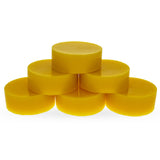 Set of 6 Yellow Triple Filtered Circle Beeswaxes 4.8 oz in Yellow color Round