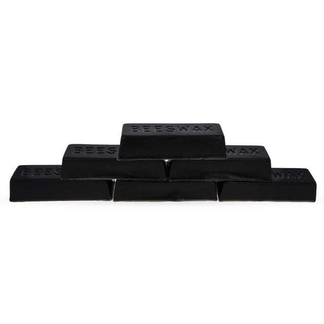 Set of 6 Black Triple Filtered Rectangle Beeswaxes 6 oz in Black color, Rectangle shape
