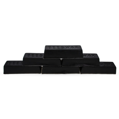 Set of 6 Black Triple Filtered Rectangle Beeswaxes 6 oz in Black color Rectangle