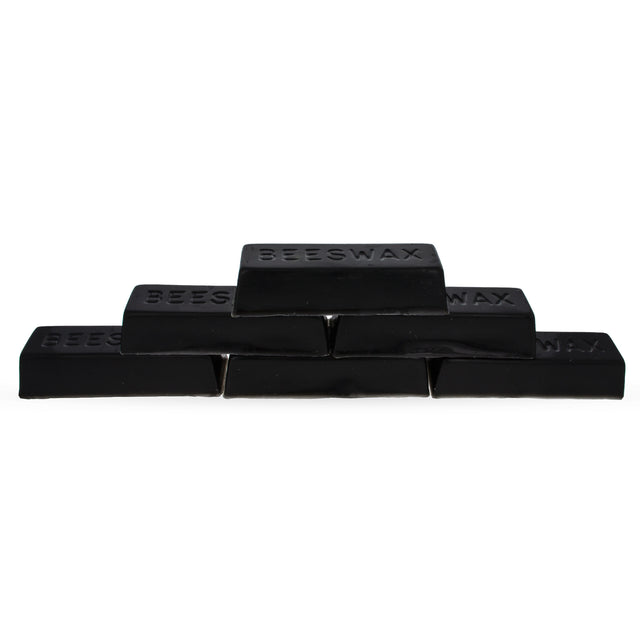 Set of 6 Black Triple Filtered Rectangle Beeswaxes 6 oz in Black color Rectangle
