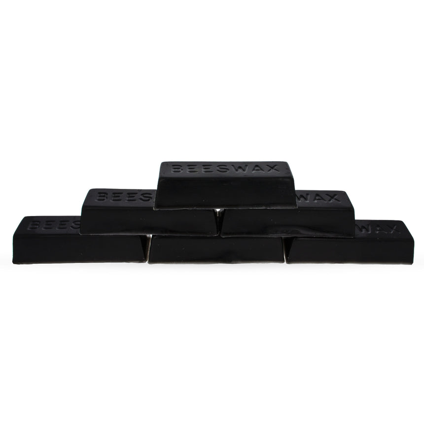 Set of 6 Black Triple Filtered Rectangle Beeswaxes 6 oz in Black color Rectangle