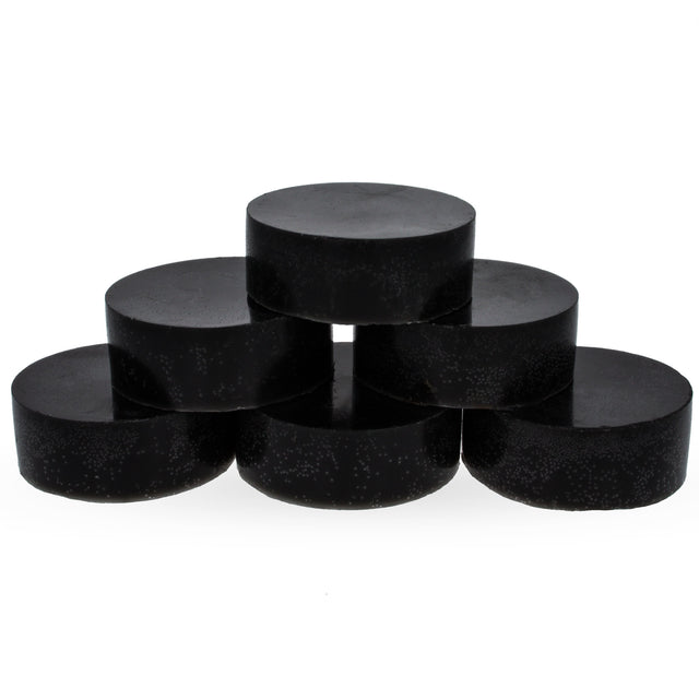 Set of 6Triple Filtered Black Circle Beeswaxes 4.8 oz in Black color Round
