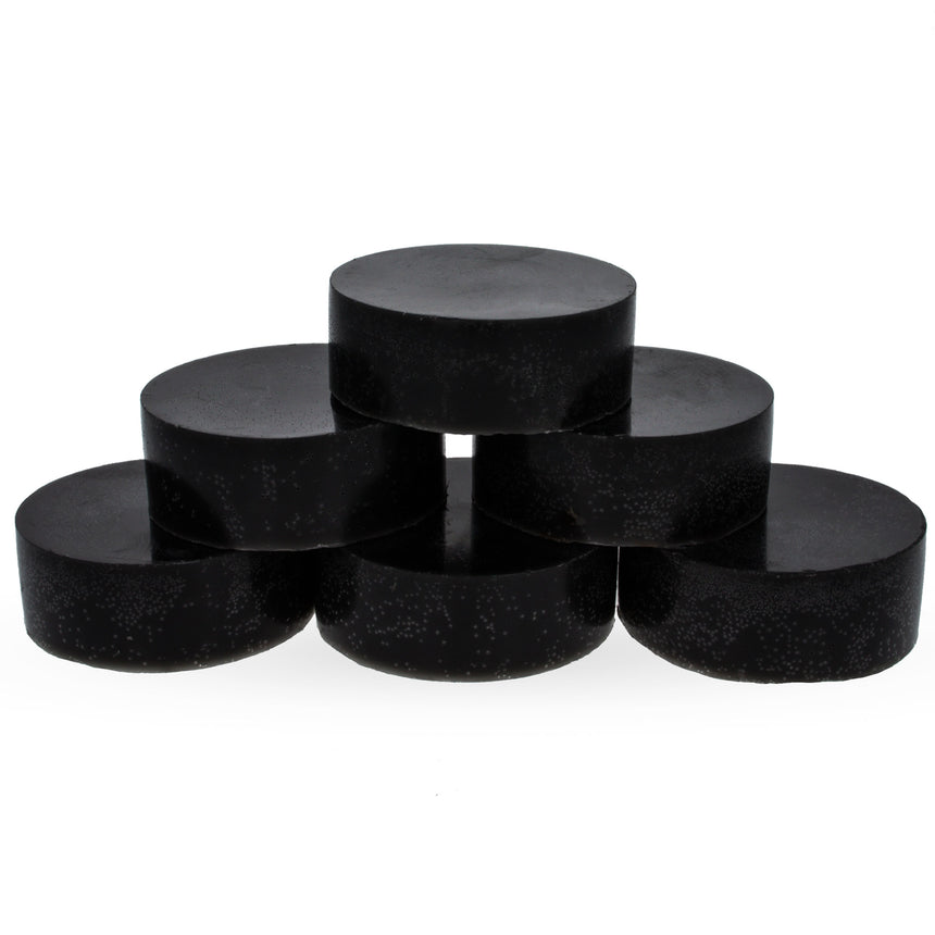 Set of 6Triple Filtered Black Circle Beeswaxes 4.8 oz in Black color Round