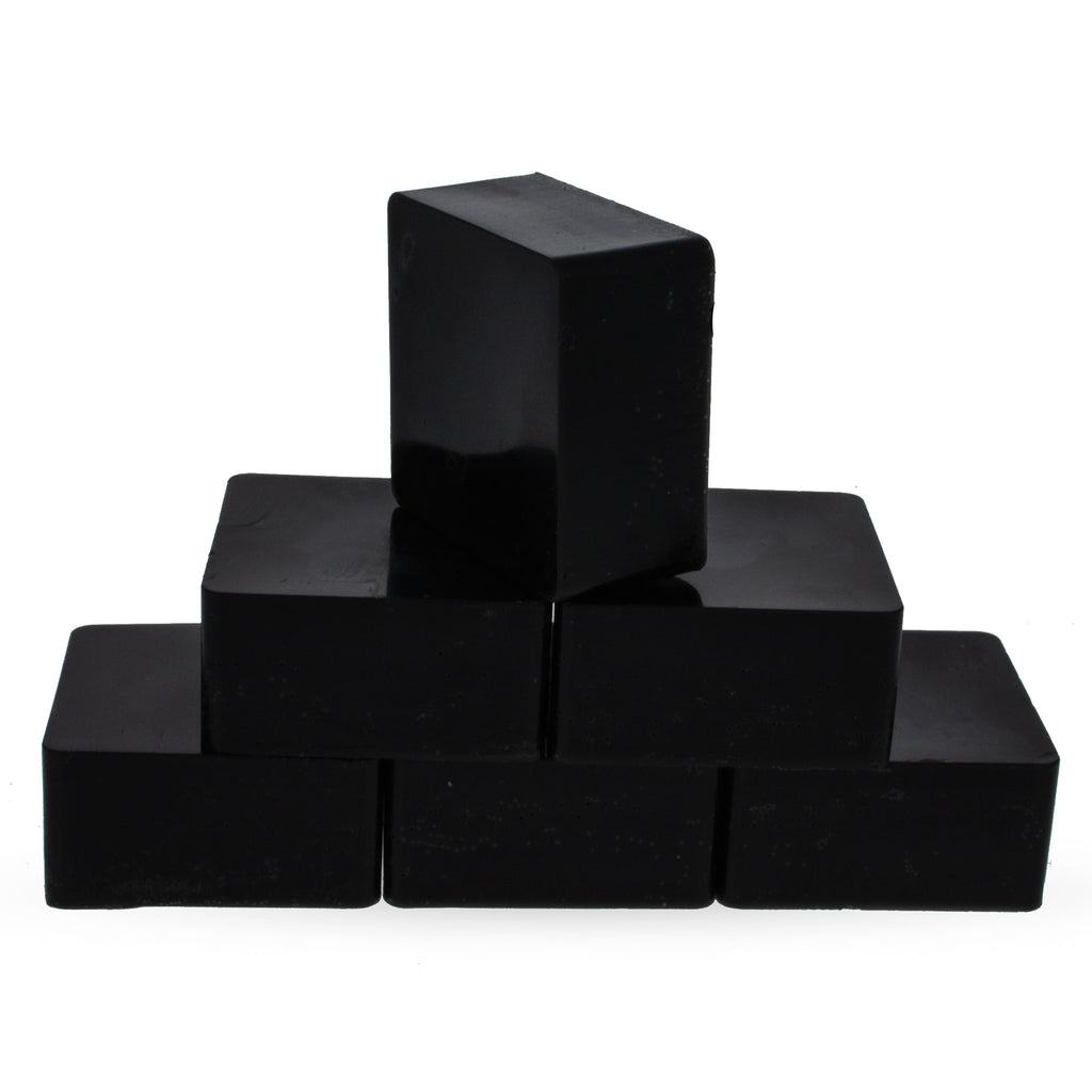 Set of 6 Black Pure Filtered Square Beeswaxes 2.4 oz in Black color Square