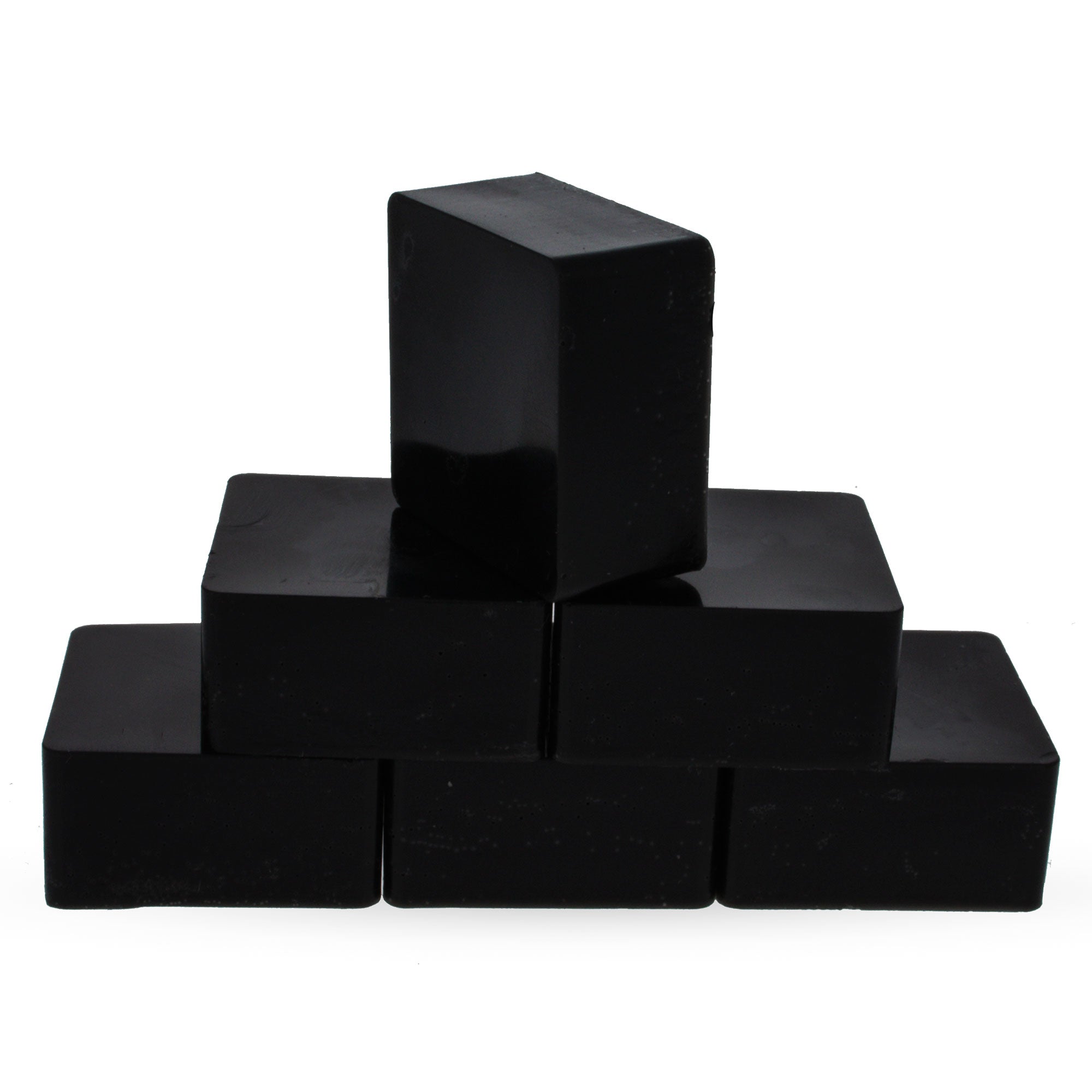 Set of 6 Black Pure Filtered Square Beeswaxes 2.4 oz in Black color Square