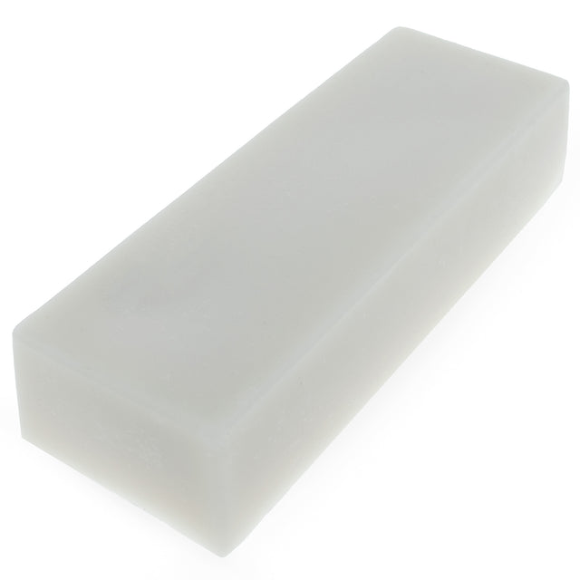 White Triple Filtered Rectangle Beeswax Bar 1 oz in White color, Rectangle shape
