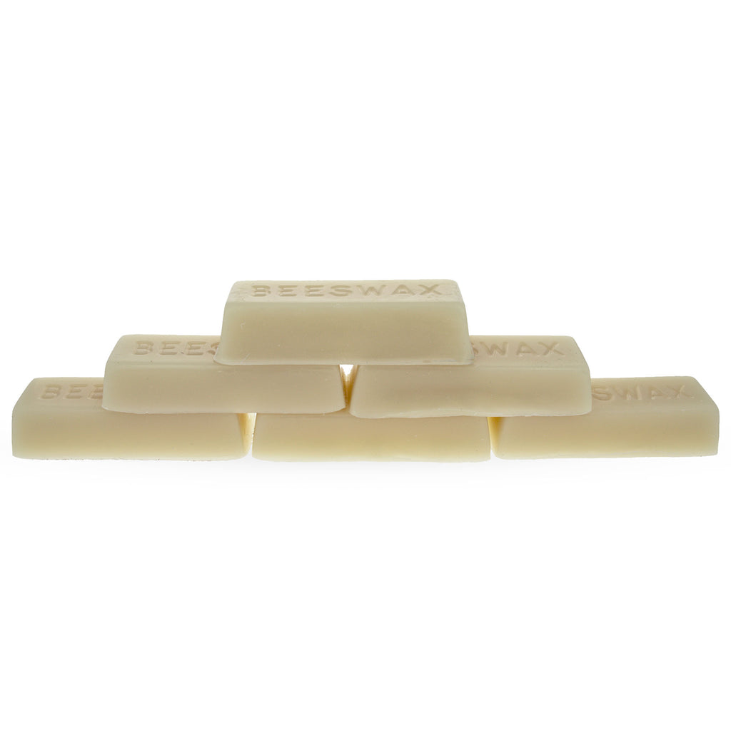 Set of 6 Clear Triple Filtered Rectangle Shape Beeswax Bars 6 oz in Clear color Rectangular