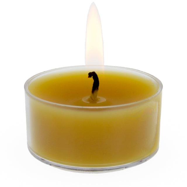 Beeswax Tea Light Candle (T-Light) in Yellow color Round