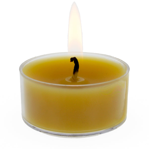 Beeswax Tea Light Candle (T-Light) in Yellow color, Round shape