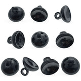 10 Gunblack Tone Metal Ornament Caps - Egg Top Findings, End Caps in Black color, Round shape