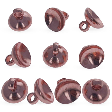 10 Rose Gold Tone Metal Ornament Caps - Egg Top Findings, End Caps 0.32 Inches in Gold color, Round shape