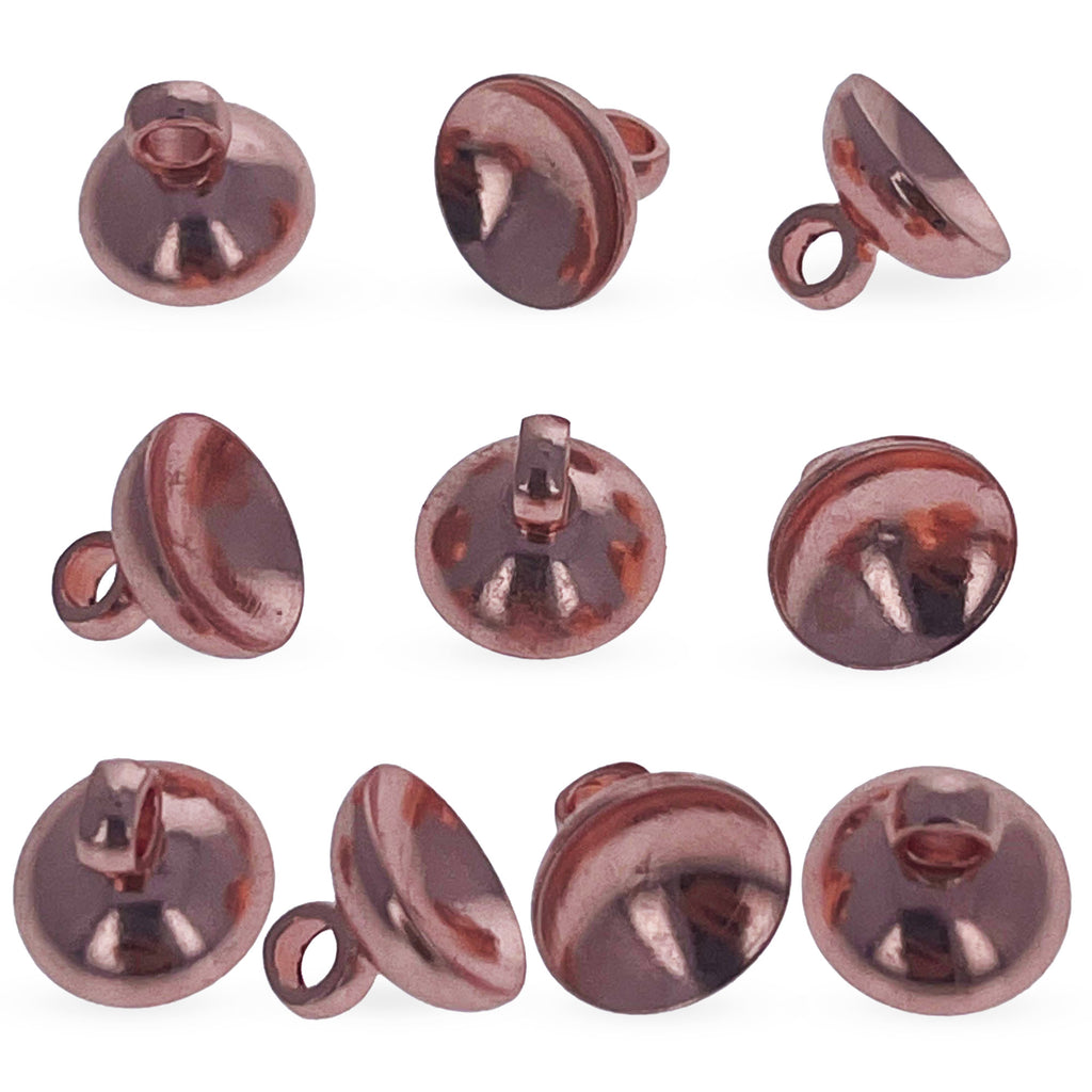 10 Globe Rose Gold Tone Metal Ornament Caps - Ball or Egg Top Findings, End Caps 0.32 Inches (8 mm) in Gold color Round