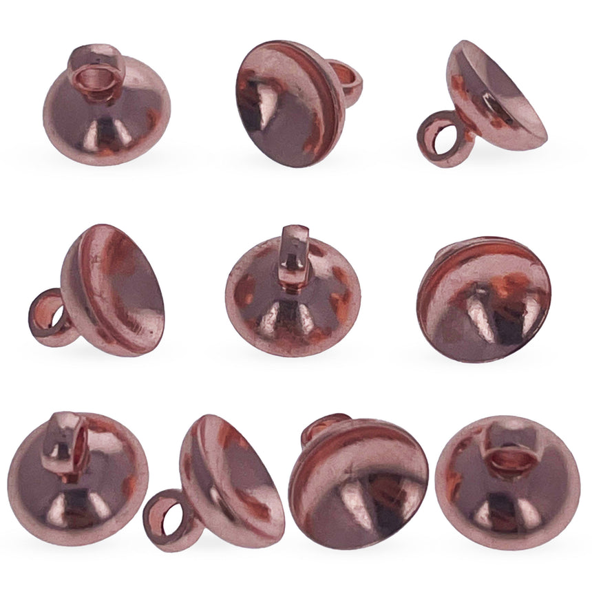 10 Globe Rose Gold Tone Metal Ornament Caps - Ball or Egg Top Findings, End Caps 0.32 Inches (8 mm) in Gold color Round