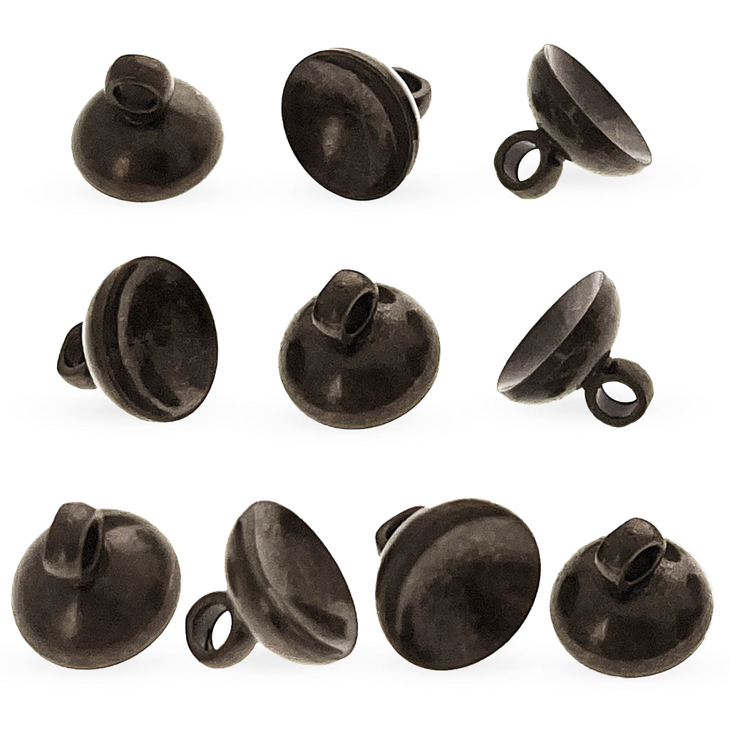 10 Globe Bronze Tone Metal Ornament Caps - Ball or Egg Top Findings, End Caps 0.32 Inches (8 mm) in Brown color Round