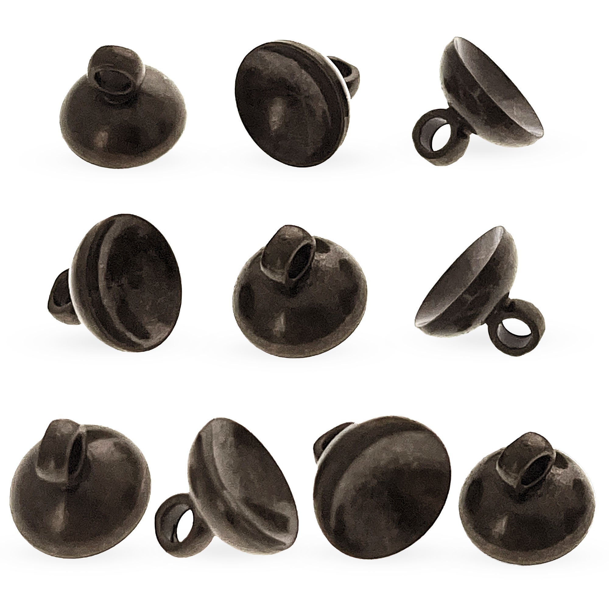 10 Globe Bronze Tone Metal Ornament Caps - Ball or Egg Top Findings, End Caps 0.32 Inches (8 mm) in Brown color Round