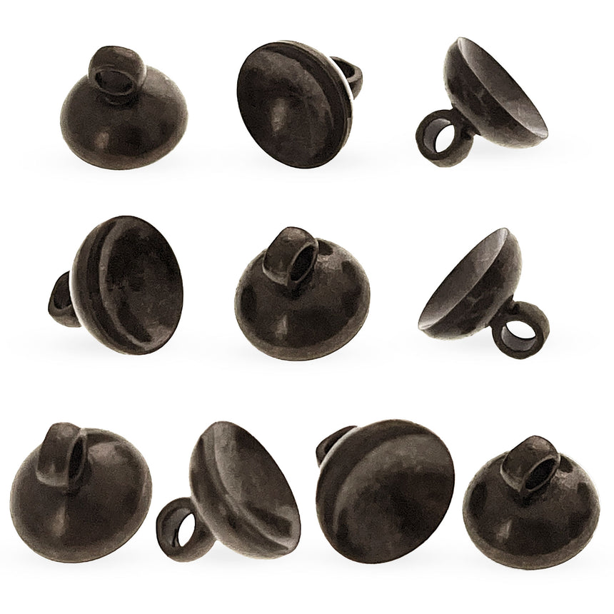 10 Globe Bronze Tone Metal Ornament Caps - Ball or Egg Top Findings, End Caps 0.32 Inches (8 mm) in Brown color Round