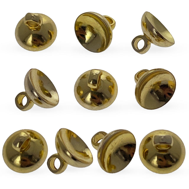 10 Globe Gold Tone Metal Ornament Caps - Ball or Egg Top Findings, End Caps 0.32 Inches (8 mm) in Gold color Round