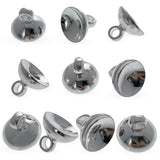 10 Globe Silver Metal Ornament Caps - Ball or Egg Top Findings, End Caps 0.32 Inches (8 mm) in  color Round