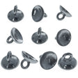 10 Silver Tone Plastic Ornament Caps - Egg Top Findings, End Caps 0.38 Inches in Silver color, Round shape