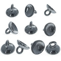 10 Silver Tone Plastic Ornament Caps - Ball or Egg Top Findings, End Caps 0.38 Inches (10mm) in Silver color Round