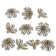 10 Large Gold Tone Metal Ornament Caps - Ball or Egg Top Findings, End Caps 0.59 Inches in Gold color Round