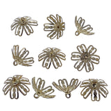 10 Large Gold Tone Metal Ornament Caps - Ball or Egg Top Findings, End Caps 0.59 Inches in Gold color Round