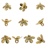 10 Gold Tone Metal Ornament Caps - Ball or Egg Top Findings, End Caps 0.34 Inches (9 mm) in Gold color
