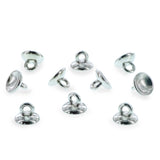 10 Large Loop Silver Plastic Ornament Caps Ball or Ball or Egg Top Findings, End Caps 0.39 Inches (10 mm) in Gold color