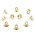 10 Large Loop Gold Brass Metal Ornament Caps Ball or Egg Top Findings, End Caps 0.39 Inches (10 mm) in Gold color
