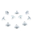 10 Bell-Top Silver Brass Metal Ornament Caps Ball or Egg Top Findings, End Caps 0.39 Inches (10 mm) in Silver color