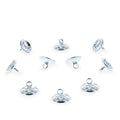 10 Bell-Top Silver Brass Metal Ornament Caps Ball or Egg Top Findings, End Caps 0.39 Inches (10 mm) in Silver color