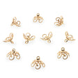 10 Ornate Scrollwork Filigree Gold Brass Metal Ornament Caps Ball or Egg Top Findings, End Caps 0.39 Inches (10 mm) in Gold color