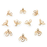 10 Ornate Scrollwork Filigree Gold Brass Metal Ornament Caps Ball or Egg Top Findings, End Caps 0.39 Inches (10 mm) in Gold color