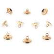 10 Bell-Top  Gold Brass Metal Ornament Caps Ball or Egg Top Findings, End Caps  0.39 Inches (10 mm) in Gold color