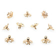 10 Floral Lily Gold Brass Metal Ornament Caps Ball or Egg Top Findings, End Caps  0.35 Inches (9 mm) in Gold color