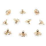 10 Floral Lily Gold Brass Metal Ornament Caps Ball or Egg Top Findings, End Caps  0.35 Inches (9 mm) in Gold color