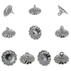 Pewter 10 Silver Tone Metal Ornament Caps - Egg Top Findings, End Caps 0.38 Inches in Silver color