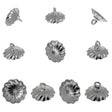 10 Silver Tone Metal Ornament Caps - Egg Top Findings, End Caps 0.38 Inches in Silver color,  shape